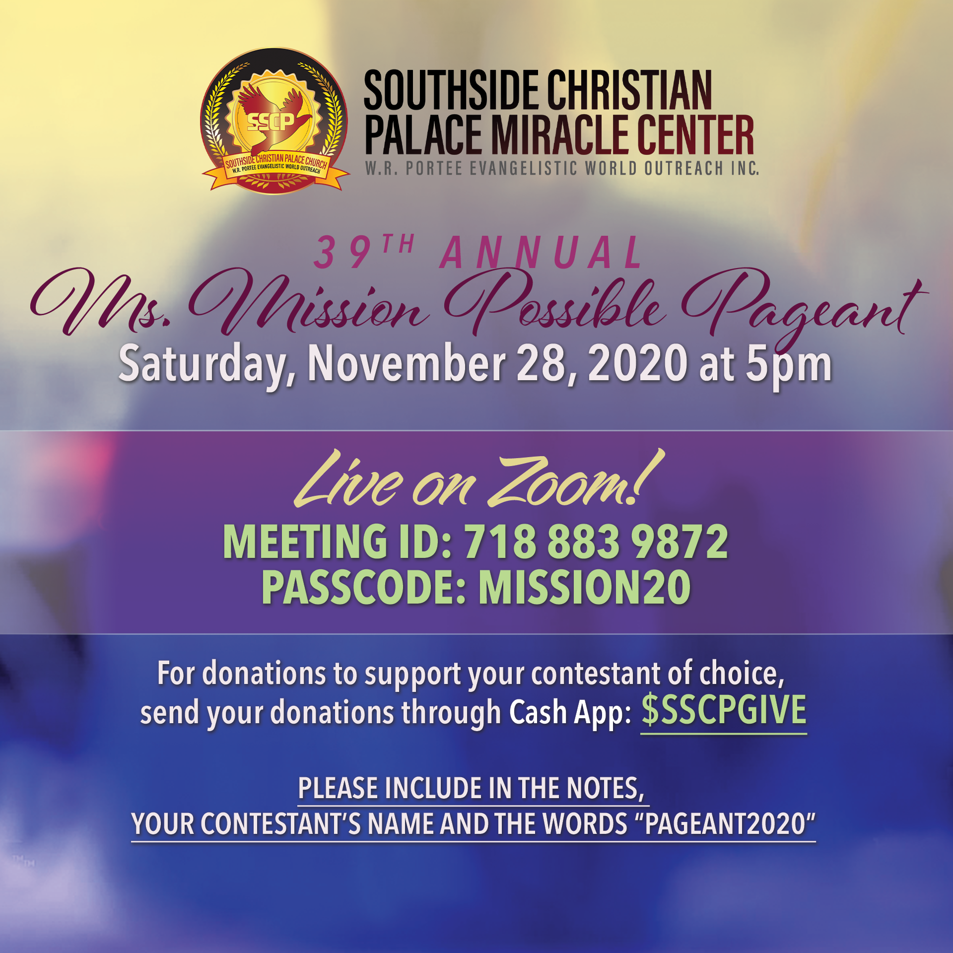 Miss Mission Possible Pageant 2020 Flyer